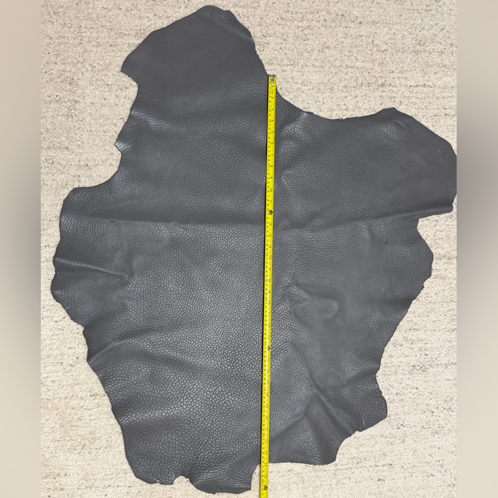 Tan Firm Embossed Leather Hide Dark Grey color